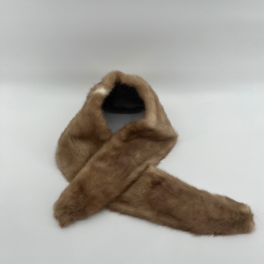 Vintage Honey Brown Mink‎ Fur Stole Collar Wrap Luxury Evening Wear 42 Inch